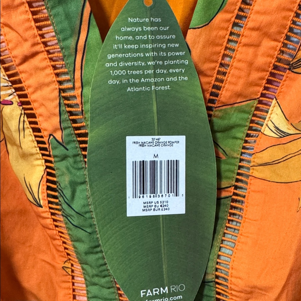 🌴 FARM Rio size M Fresh Macaws Belted Romper 🌴 - Picture 4 of 10